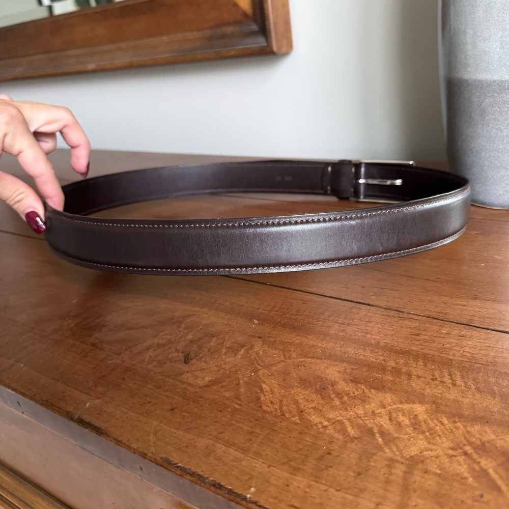 Ermenegildo Zegna Brown Leather Belt - Picture 7 of 9